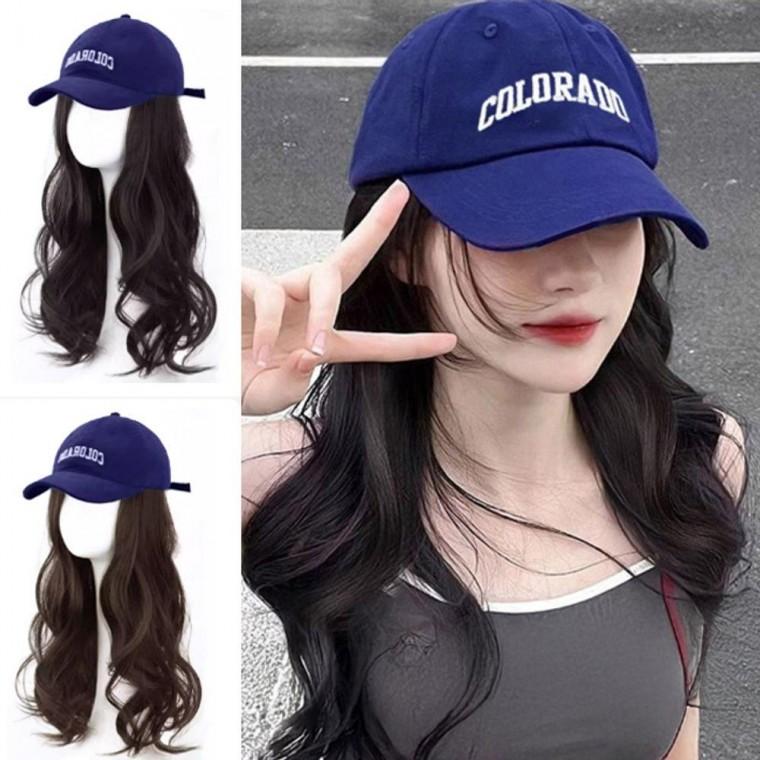 일체형 여자 긴머리 가발 캡모자 웨이브 1P 패션 모자