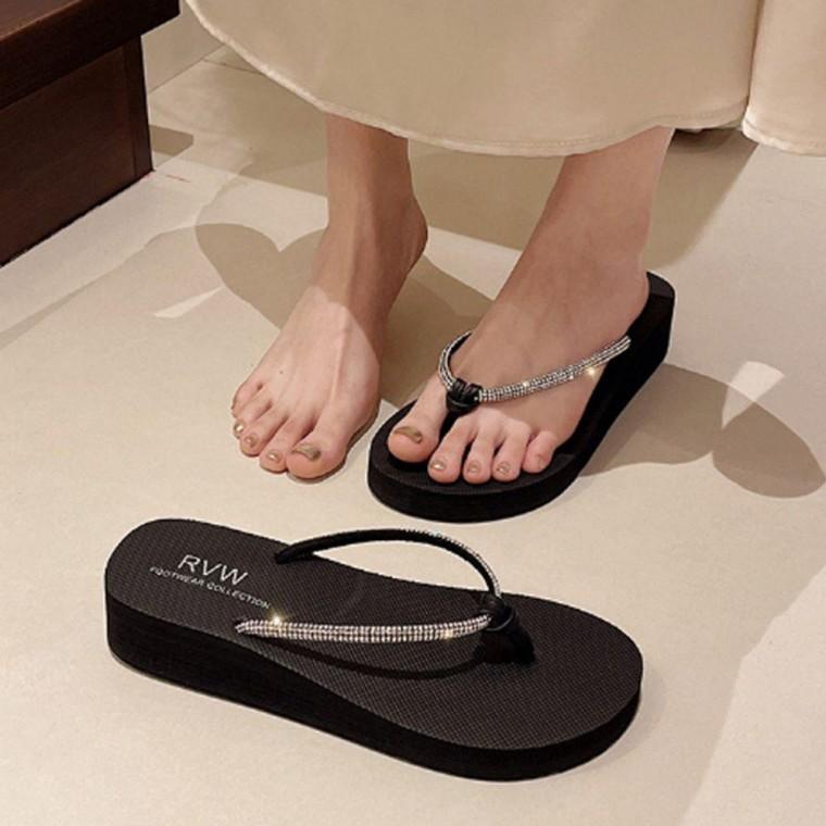 웨이브 여자 반짝이 쪼리 슬리퍼 1P 물놀이 리조트