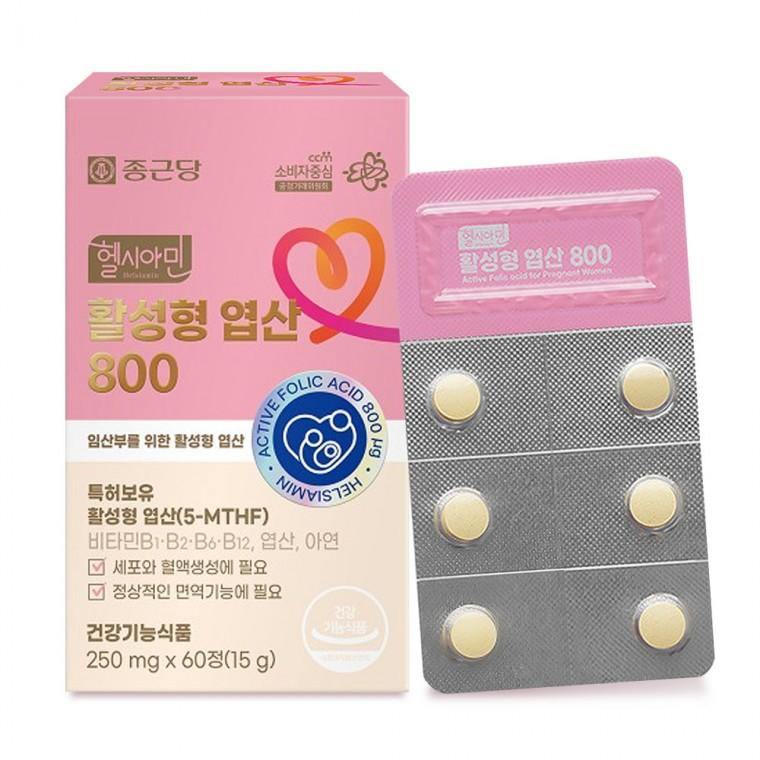 종근당 헬시아민 활성형 엽산 800 60정 1박스