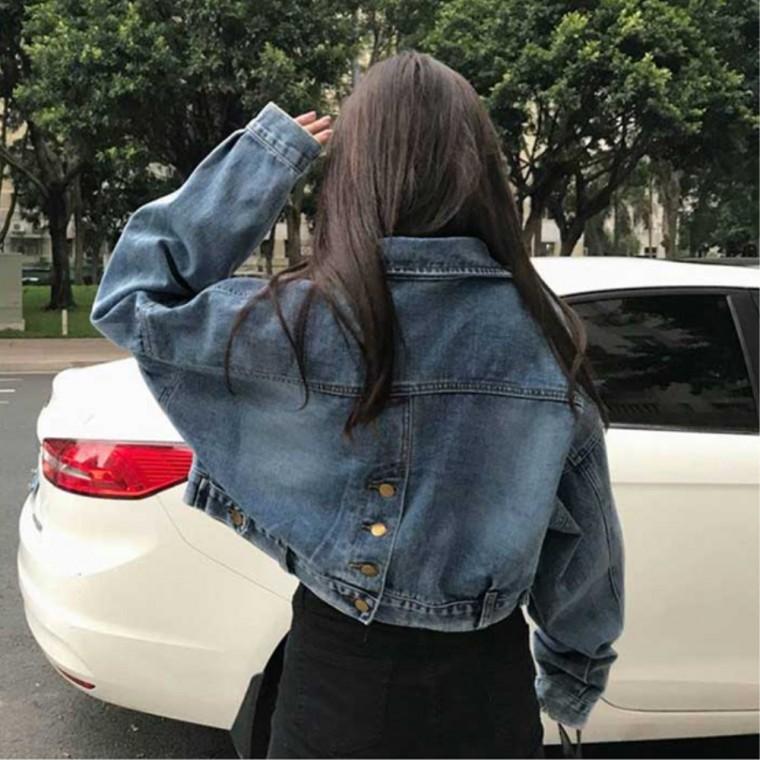 간절기 여자자켓 데님 크롭 빈티지룩 캐쥬얼자켓 30대 정장스타일 여성 데이트룩 일상룩 청바지코디 데일리