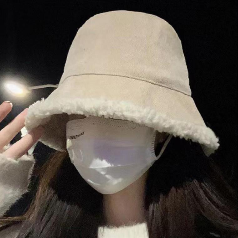 얼굴작아보이는 털버킷햇 깊은모자 골덴 일상패션 여자버킷햇 여자모자 여자털모자 여성벙거지모자 오버핏