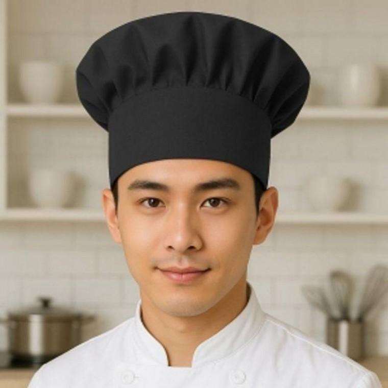 셰프 주방모자(블랙) 위생모 급식 제빵 조리모자