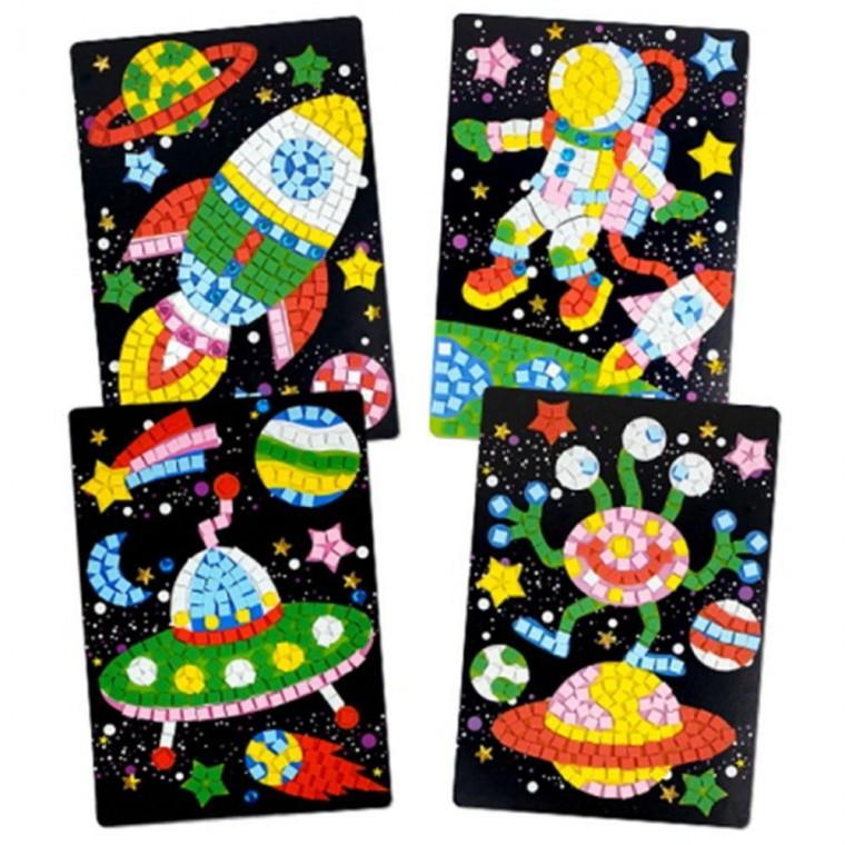 블랙 우주 모자이크 그림 액자 만들기 만들기 키트 재료 DIY 세트 4종