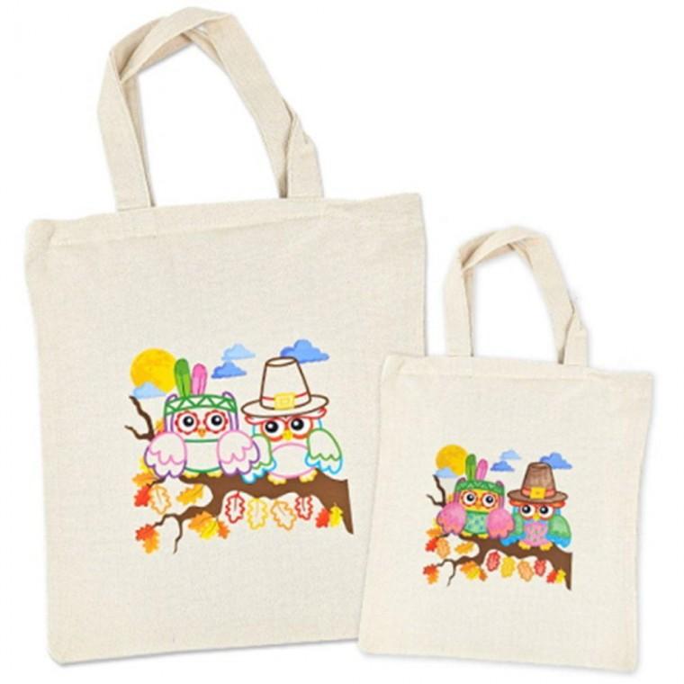 부엉이 에코백 꾸미기 천가방 색칠하기 만들기 키트 DIY 세트 (도안인쇄)