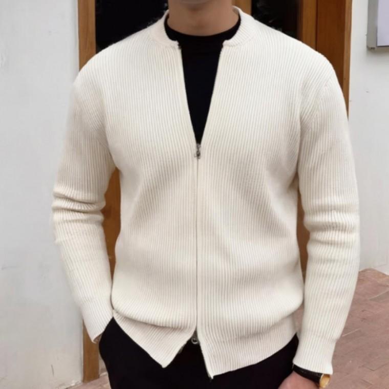 남성 남자 집업 가디건 헨리넥 투웨이 지퍼 니트 카디건