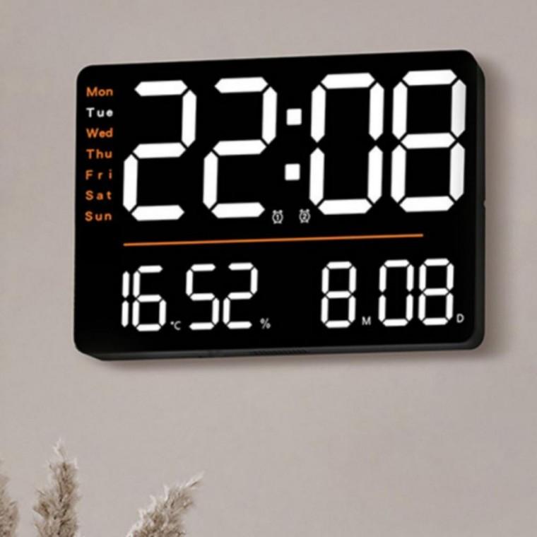 LED 디지털 전자 시계 무소음 거실 인테리어 벽시계