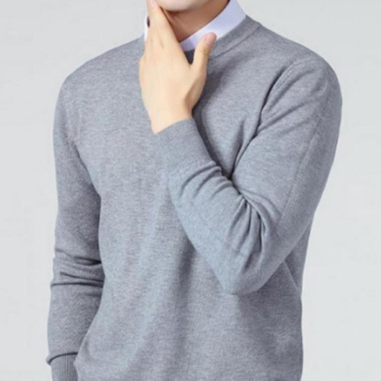 남성 겨울 니트 라운드넥 스웨터 슬림핏 긴팔 티셔츠