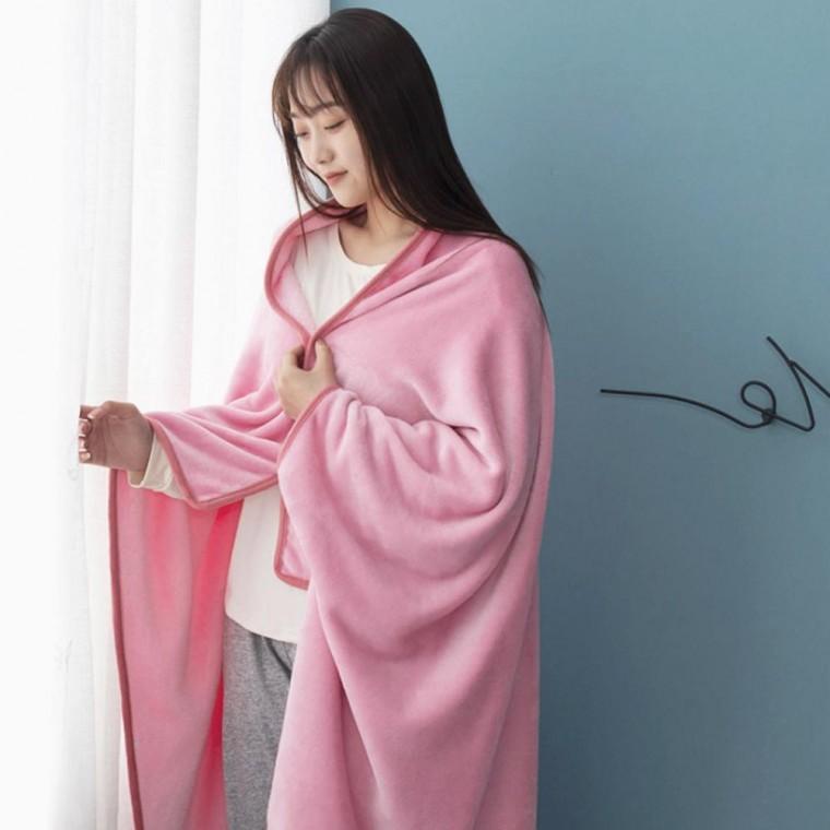 극세사 똑딱이단추 입는담요 담요 망토 100x150cm 똑딱이담요