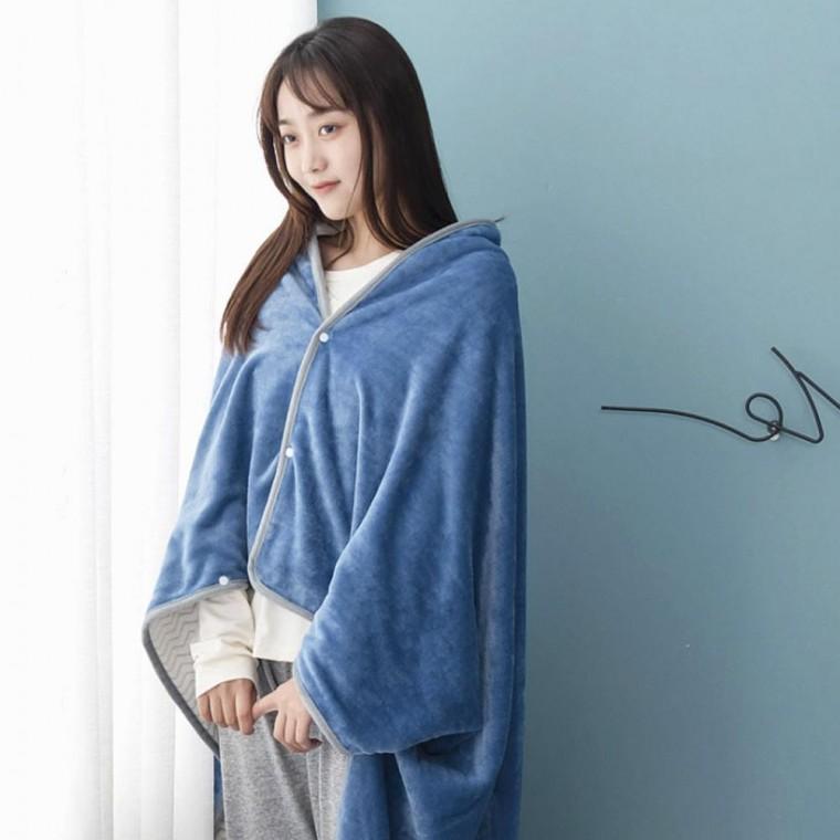 이중 똑딱이단추 캠핑 100x150cm 망토 담요 극세사 망토담요