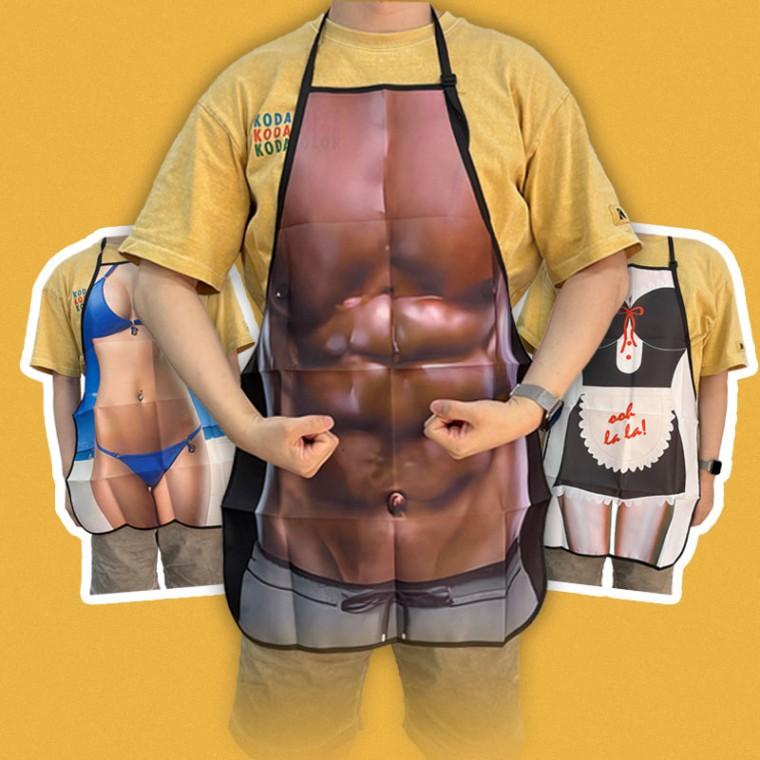 킹받는 근육 방수 앞치마 재밌는   웃긴 신혼 선물 집들이 섹시 비키니