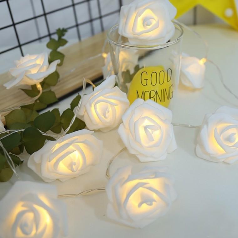40구 LED 로맨틱 장미 가랜드 전구(6m) (화이트)