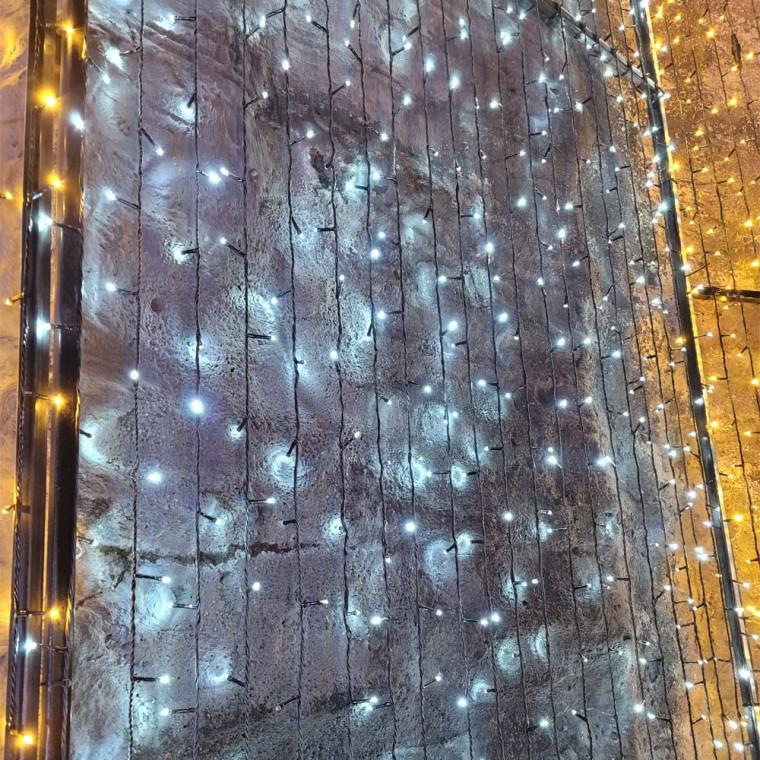[은하수] 500구 검정선 LED 백색 지니전구(50m) (전원잭포함)