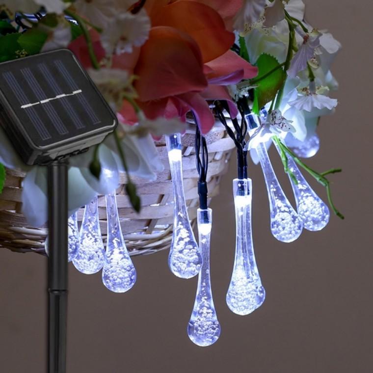 [도토로] 태양광 LED 20구 물방울 가랜드 전구(3m) (백색)