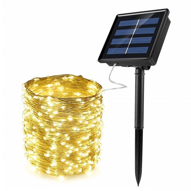 [도토로] 태양광 LED 300구 와이어 전구(30m) (웜색)