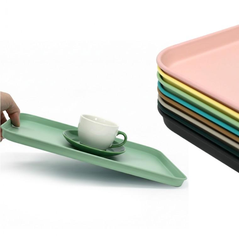 업소용 철제 컬러 사각쟁반 메탈 트레이 L 34x26.5cm