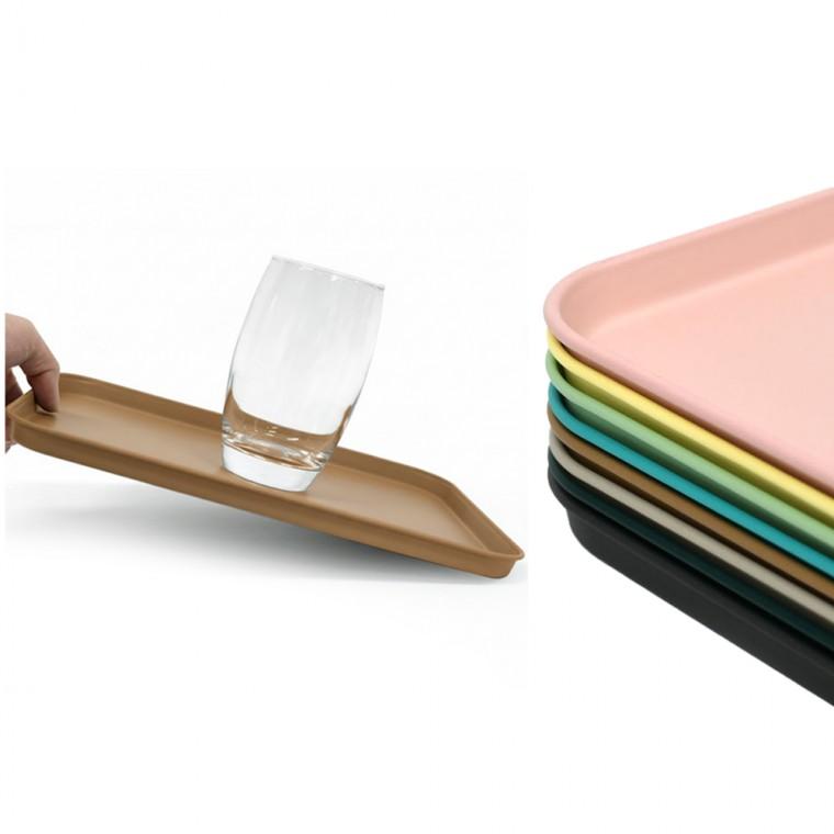 업소용 철제 컬러 사각쟁반 메탈 트레이 S 27x19cm