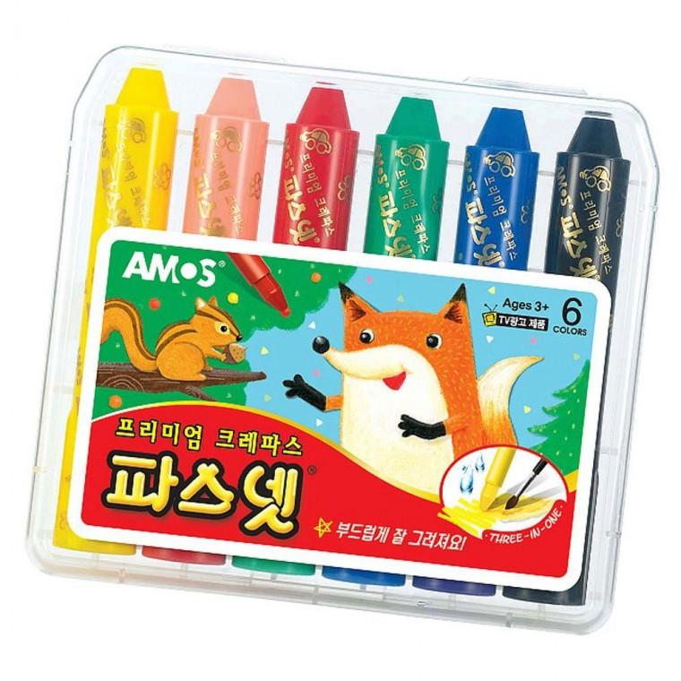 부드러운 아모스 파스넷 크레용 6색 1P 색칠 크레파스