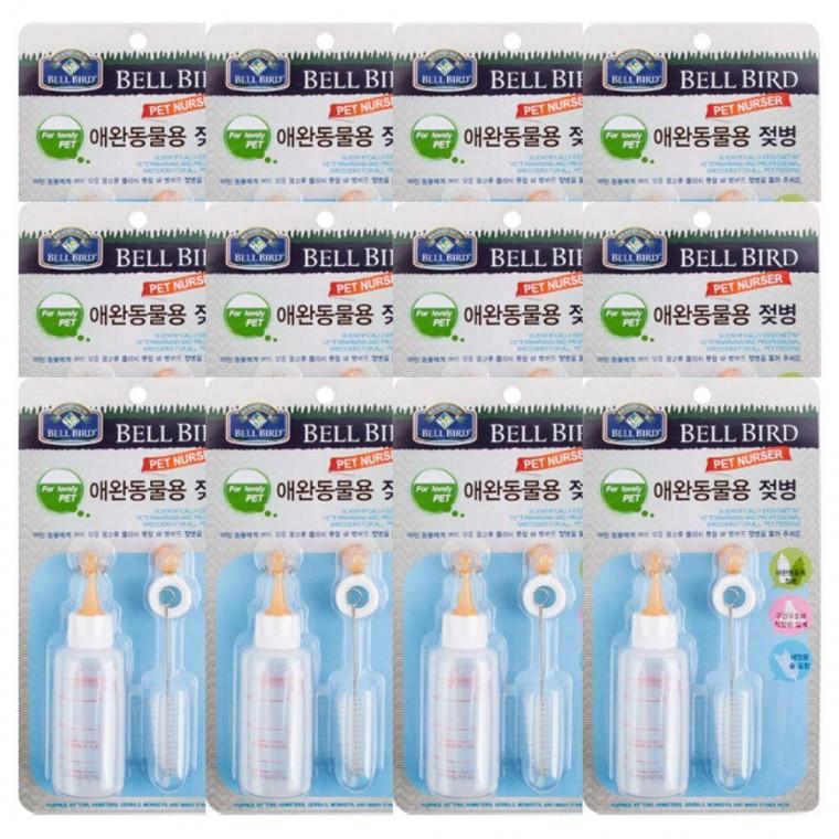 인공 반려동물 수유 젖병세트 50ml 12P 세척솔 퍼피