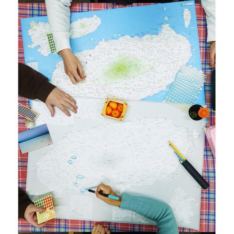 제주도지도 + 핀스티커 국내 제주 여행 관광 지도