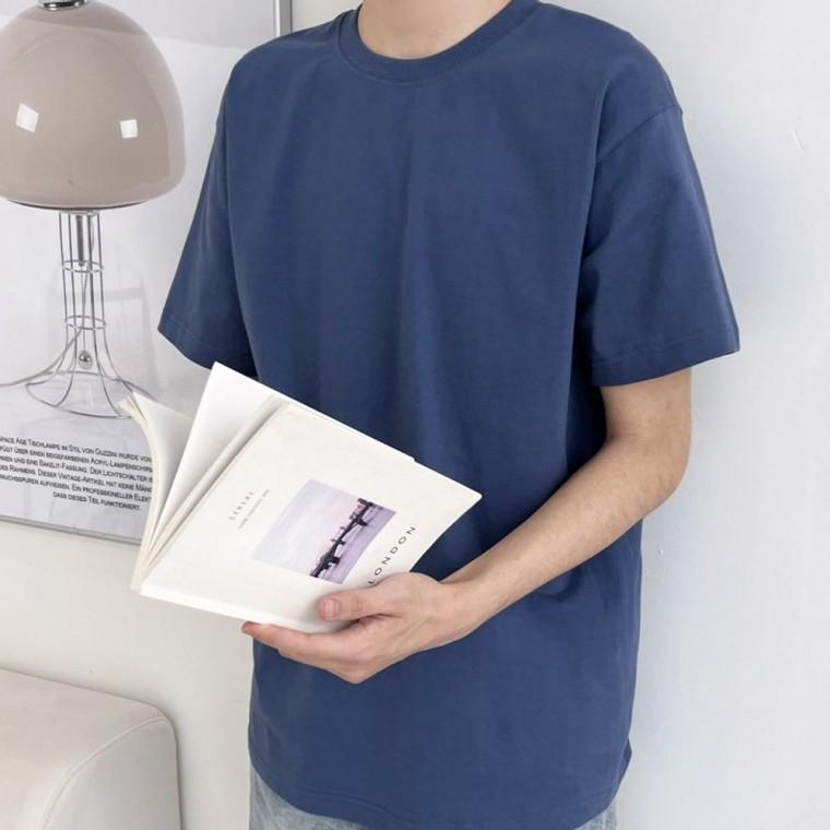 오버핏 남자 반팔티 남성 라운드 여름 반팔 티셔츠