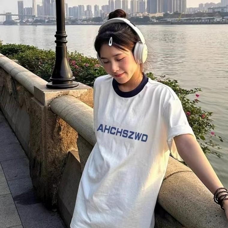 박시핏 여성 반팔 티셔츠 루즈핏 여자 여름 반팔티