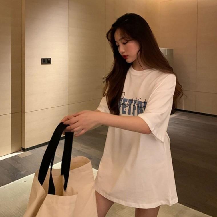 프린팅 여자 반팔 티셔츠 라운드넥 여성 박스 반팔티