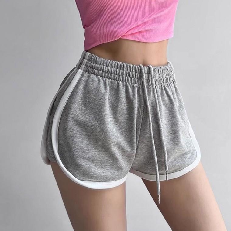 칼라 여성 반바지 캐주얼 여름 운동 바지 밴딩 반바지