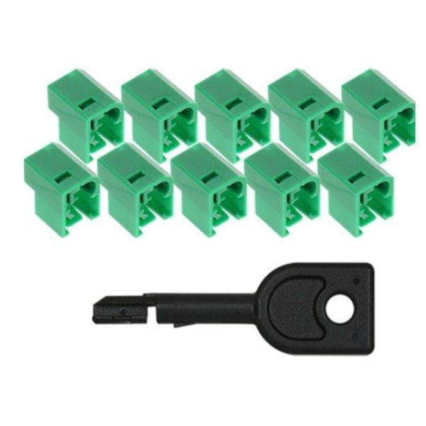 넷메이트 2001GK 랜 RJ45 케이블 잠금장치 세트 그린