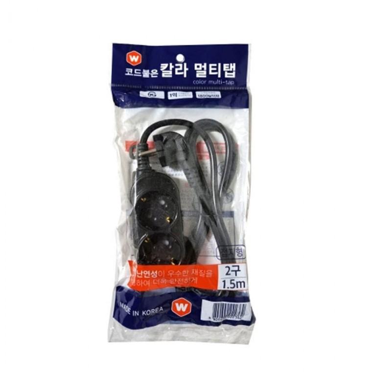 더블유 멀티탭 멀티콘센트 전기연장선 일반형 2구1.5M