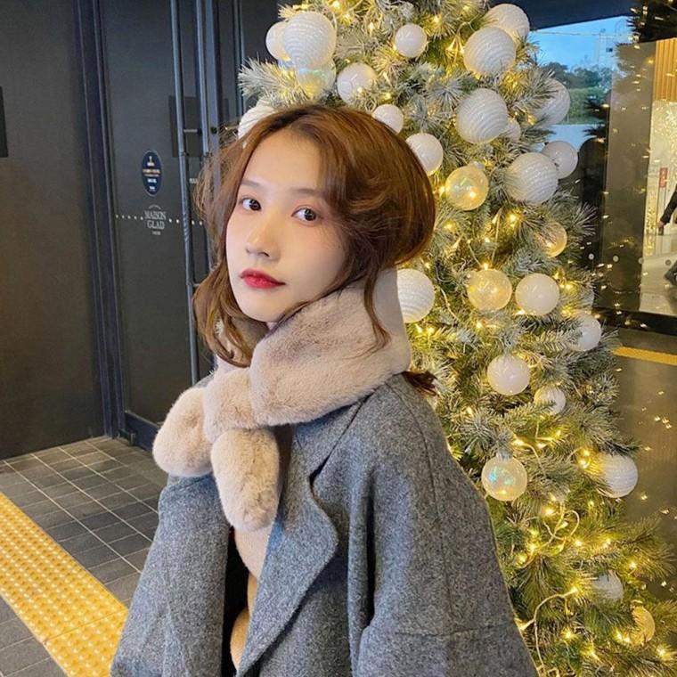 인조퍼 데일리 여자 여성 머플러 겨울 따뜻한 예쁜 목도리 퍼목도리 숏목도리