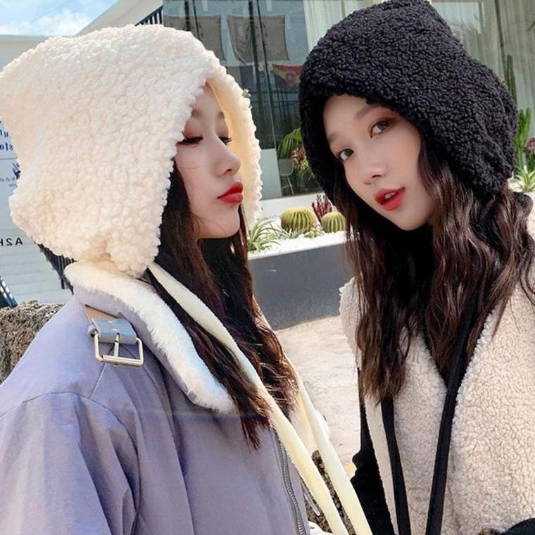 여자 여성 뽀글이 턱끈 퍼 모자 겨울철 따뜻한 방한 귀여운 뽀글이모자