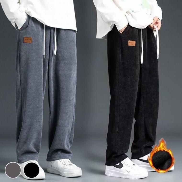 남자 남성 따뜻한 코듀로이 기모 밴딩 일자 팬츠 겨울 바지 츄리닝 남녀공용바지