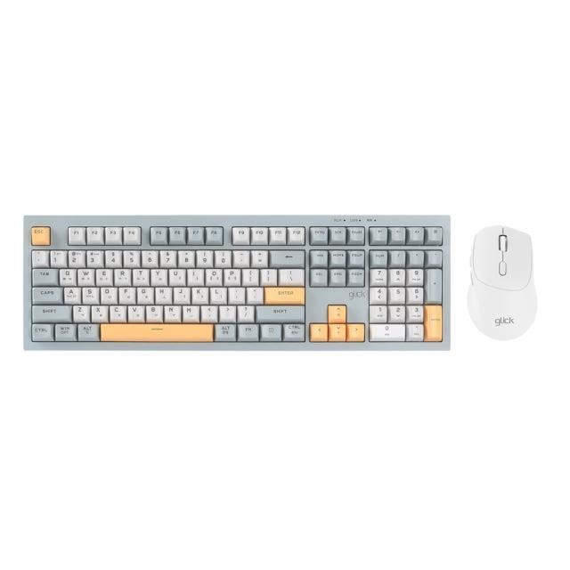 지클릭커 오피스프로 WMK50 사일런스 M 무소음 무선 블루투스 108 키보드 마우스 세트 Navy Blue