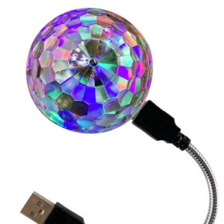 USB 360도 조명 노래방 회전 가정용 오로라 미러볼
