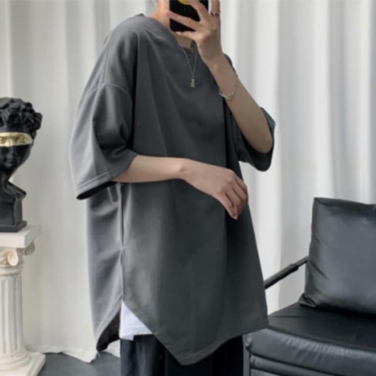 남성 여름 데일리 캐주얼 오버핏 무지 반팔 티셔츠 3색