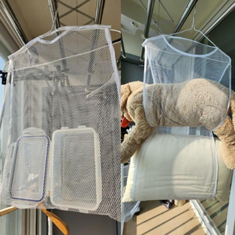 거는 옷걸이에 건조 그물망 1P 베개 인형 쿠션 세탁