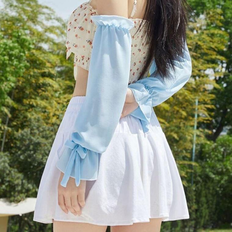 러블리 여자 리본 쿨링 팔토시 1P 자외선 차단 패션