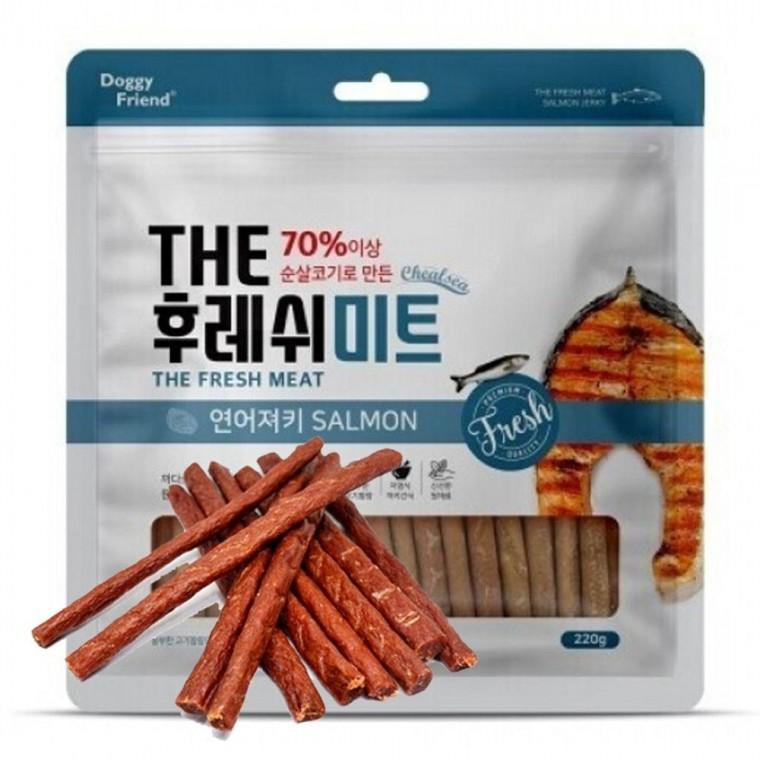 육질 강아지 풍미 져키 연어 220g 1P 영양 육포 간식