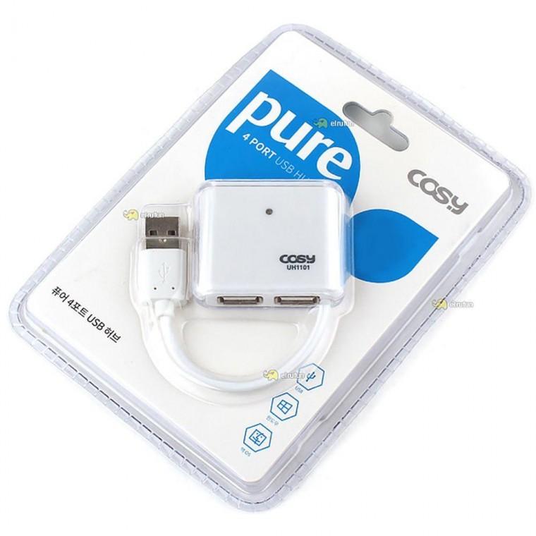 4포트 퓨어 USB 멀티 허브 화이트 1P 데이터 전송
