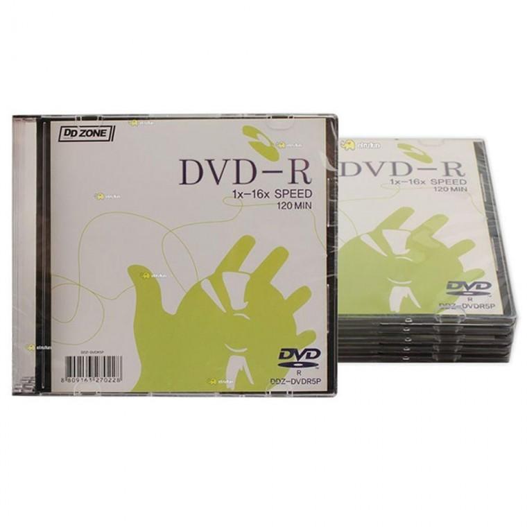 ZONE DD DVD R 디스크 2시간 5개 세트 1P 데이터 보관