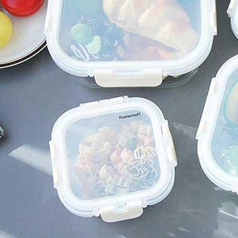 정사각 주방 유리 밀폐용기 320ml 1P 반찬통 김치통