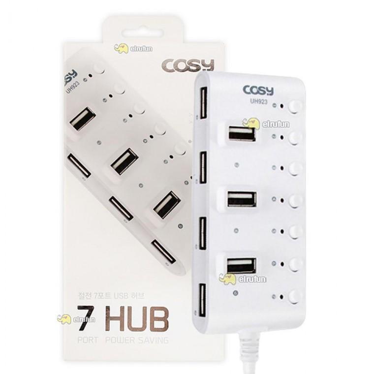 7포트 절전 USB 멀티 허브 화이트 1P 데이터 전송