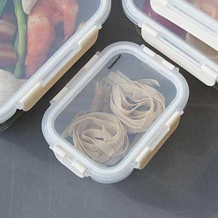 직사각 레벤호프 유리 밀폐용기 370ml 1P 반찬 김치통