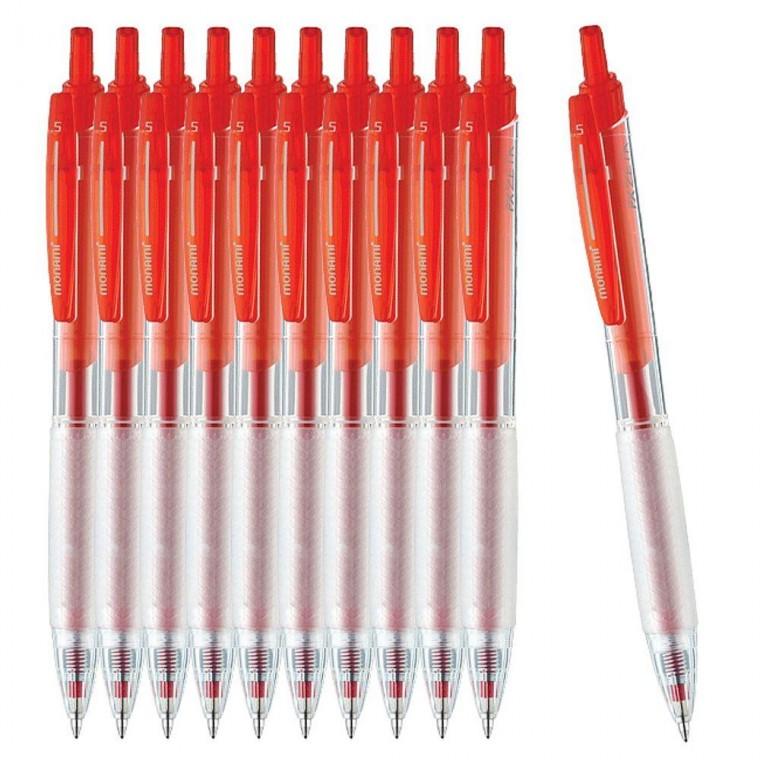 소프트 모나미 볼펜 레드 0.5mm 12개 1P 필기 중성펜
