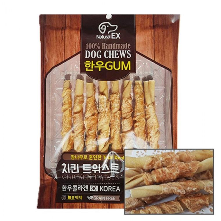 수제 강아지 껌간식 치킨 트위스트 60g 1P 개껌 치석