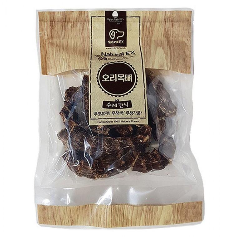 수제 강아지 뼈간식 오리 목뼈 200g 1P 치석관리 영양