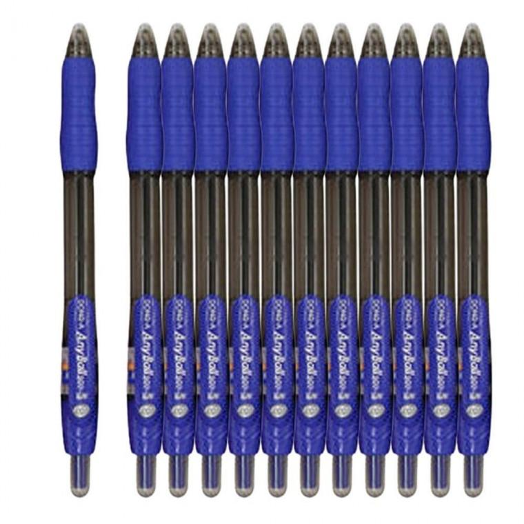 노크식 동아 유성 볼펜 블루 0.5mm 12개 1P 필기도구