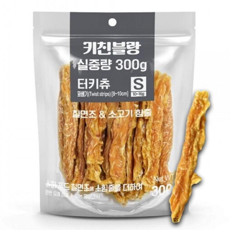 터키츄 강아지 꽈배기 S 300g 1P 오래먹는 육포 간식