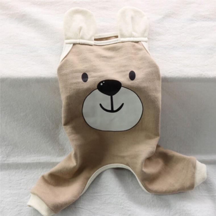 곰돌이 강아지 올인원 브라운 1P 나시 점프수트 쭈리