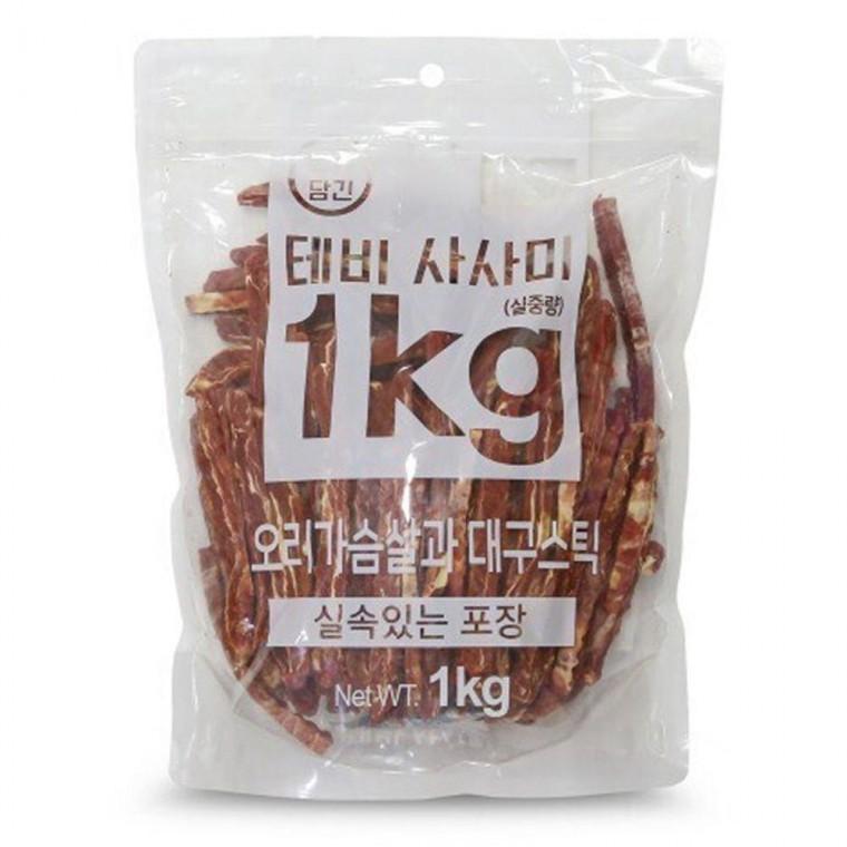 오리가슴살 애견 대구 스틱 육포 1kg 1P 영양 져키